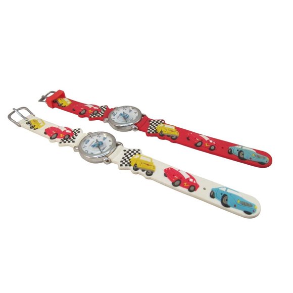 Children Geneva 3D Multi Color Cars Rubber Band Watches 2 piece Lot - Picture 10 of 11